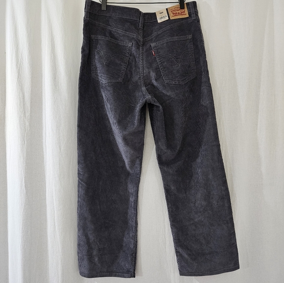 Levi’s Ribcage Straight Ankle Corduroy Pants in Grey Women’s Size 32X27 - Picture 2 of 5